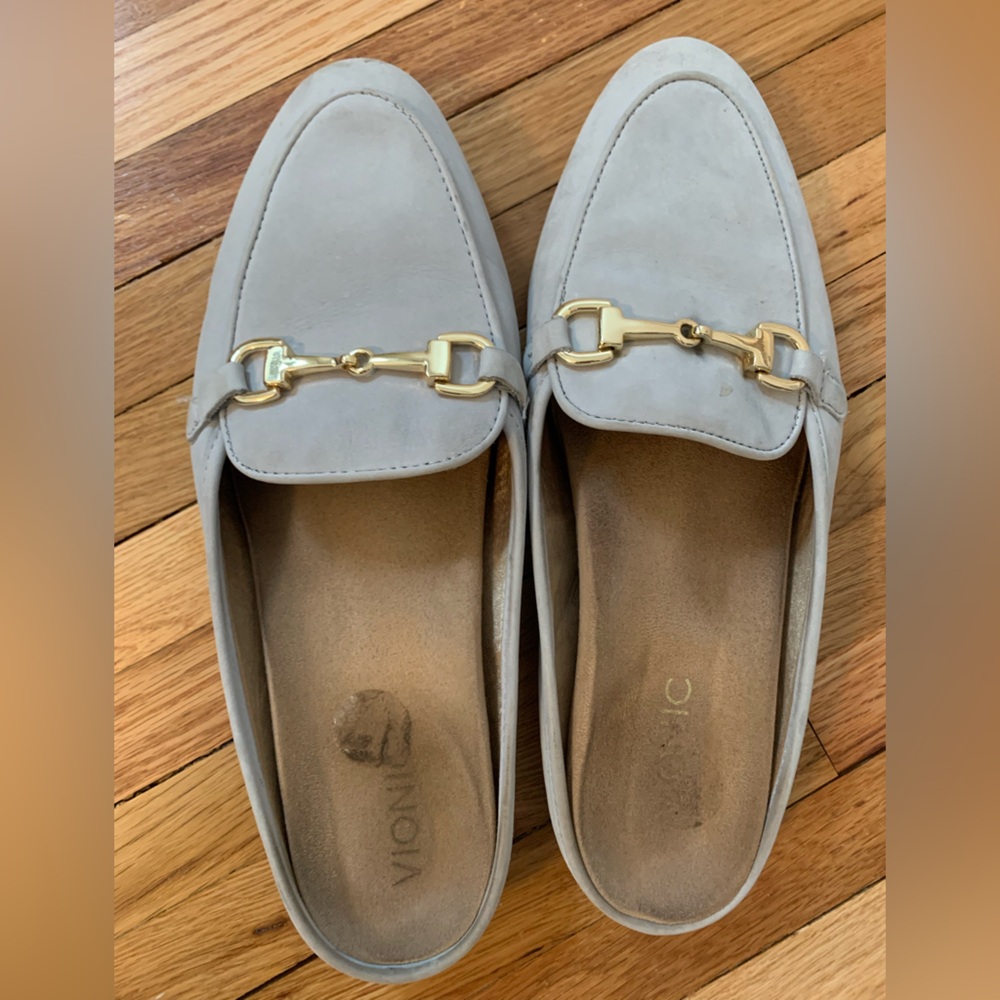 Blue Suede Vionic Mules